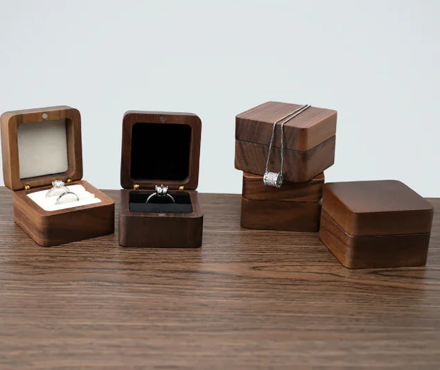 Portable Wooden Ring Storage Box