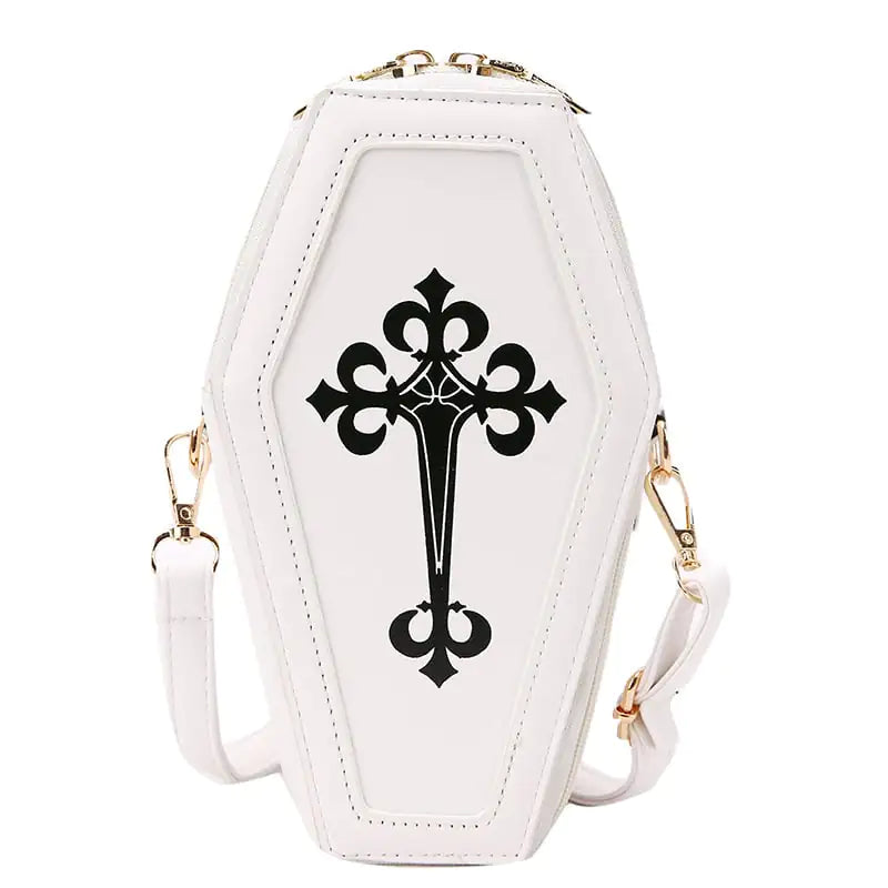 Retro Dark Cross Coffin Messenger Shoulder Bag for Women