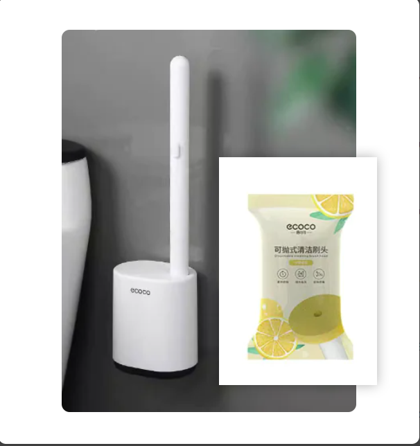 Disposable Toilet Brush with Cleaning Liquid (One Set)