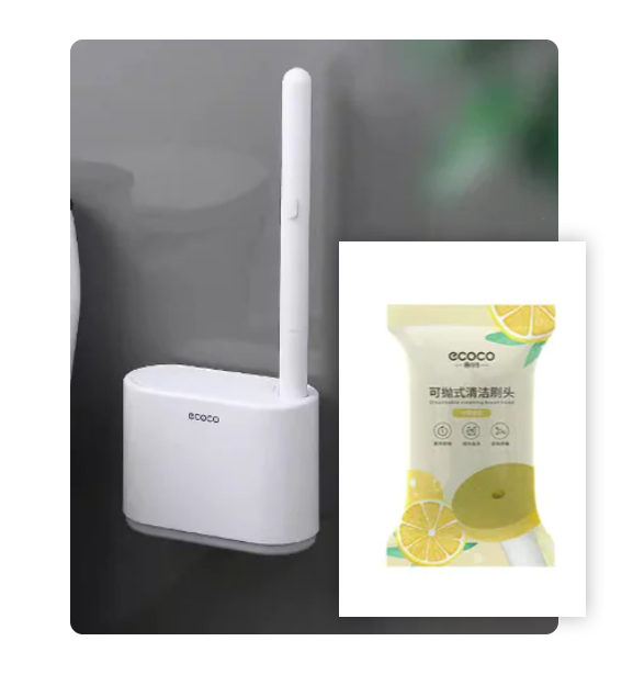 Disposable Toilet Brush with Cleaning Liquid (One Set)