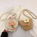 Women's Cotton Weaving Messenger Bag for Summer Vacation