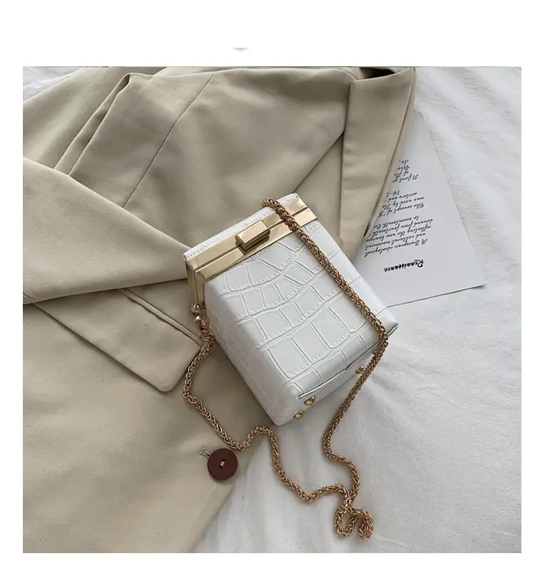 Small Retro Stone Pattern Square Bag for Women