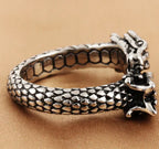 Titanium Steel Retro Chinese Dragon Ring (European & American)