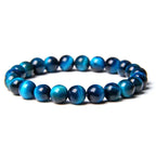 8mm Semi-precious Stone Blue Tiger Stone Handmade Jewelry Couple Bracelet