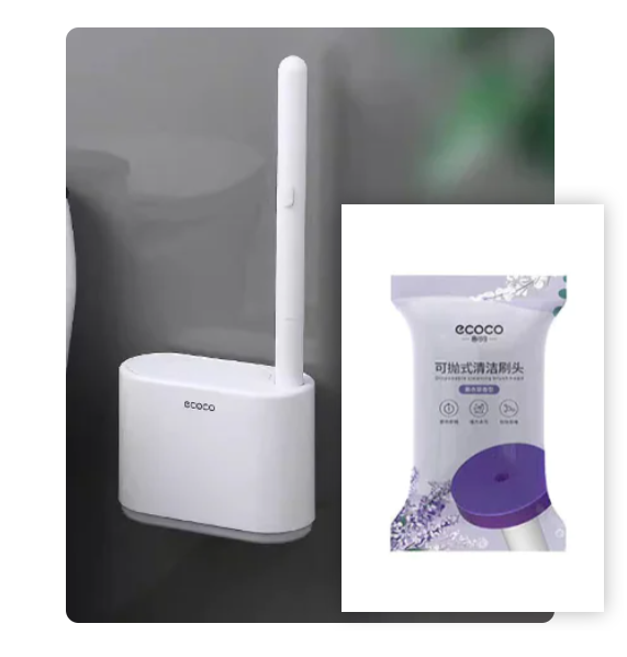 Disposable Toilet Brush with Cleaning Liquid (One Set)