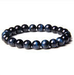 8mm Semi-precious Stone Blue Tiger Stone Handmade Jewelry Couple Bracelet