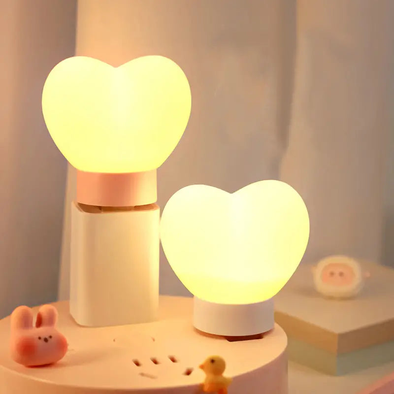 Heart Shaped USB LED Night Light for Reading and Bedside