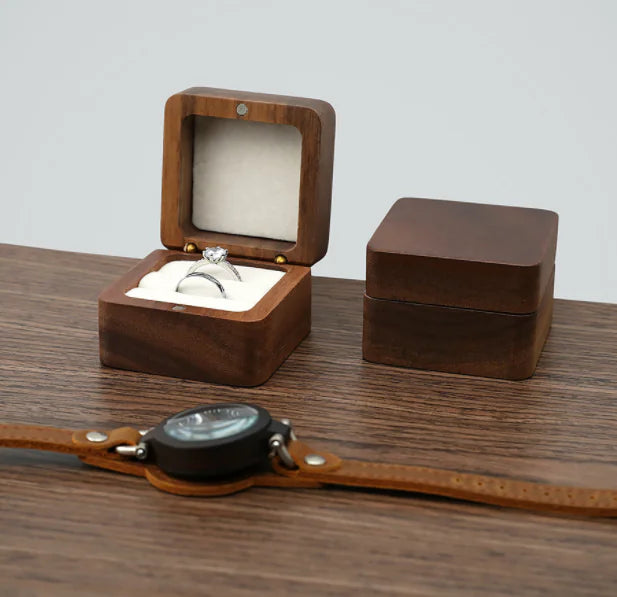 Portable Wooden Ring Storage Box