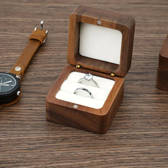 Portable Wooden Ring Storage Box