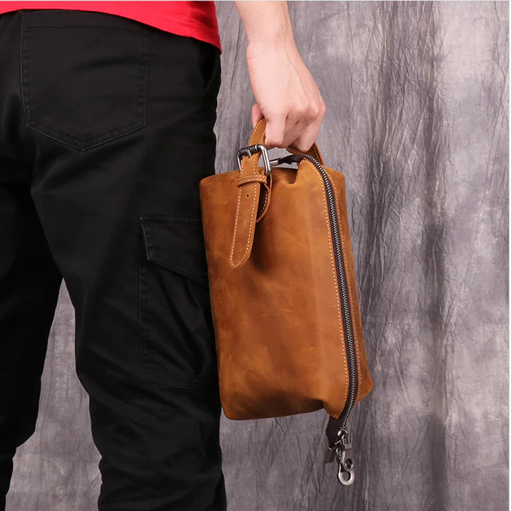 Retro Leather Wash Multifunctional Fashion Storage Bag
