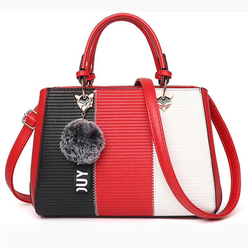 Striped Color Block Handbag - Shoulder & Crossbody Bag